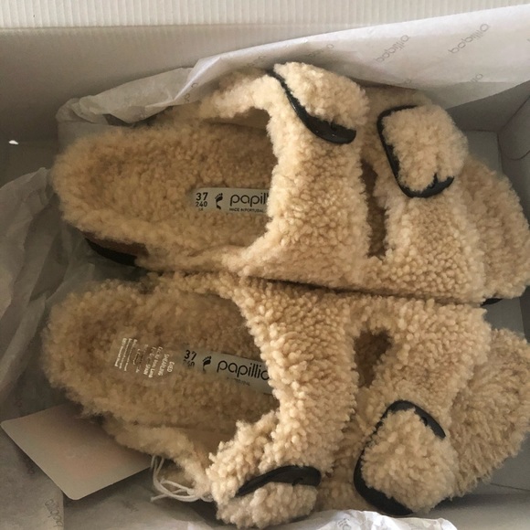 papillio arizona big buckle flatform sandals in teddy